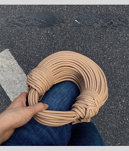 Handbags for Women 2023 New in Gold Luxury Designer Brand Handwoven Noodle Bags Rope Knotted Pulled Hobo Silver Evening Clutch