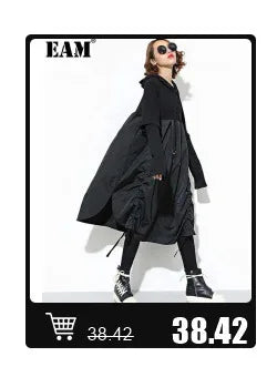 [EAM] Orange Big Size Casual Knitting Cardigan Sweater Lapel Long Sleeve Women New Fashion Tide Spring Autumn 2026 1DJ3315