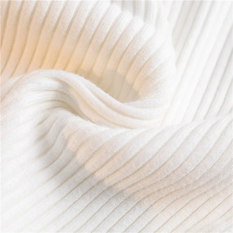 Autumn Winter Women Knit Solid Turtleneck Pull Sweater Casual Rib Jumper Tops Female Home Pullover Y2K Clothing 2025