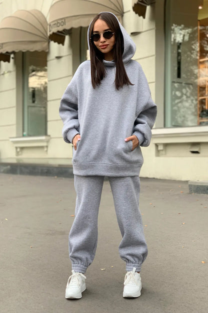 autumn tracksuit outfit set Women Two Piece Set hoodies Hooked Leisure Wide Leg Long Pants Sets Slim Fit Office Ladies Autumn
