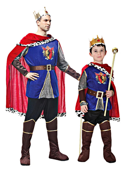 EtherealBe king costume for adults and kids featuring royal capes and crowns.
