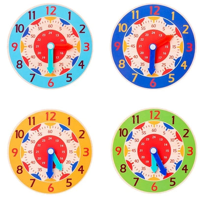 Kids Montessori Wooden Clock Toys Hour Minute Second Cognition Time Learning Teaching Aids Educational Toys for Children