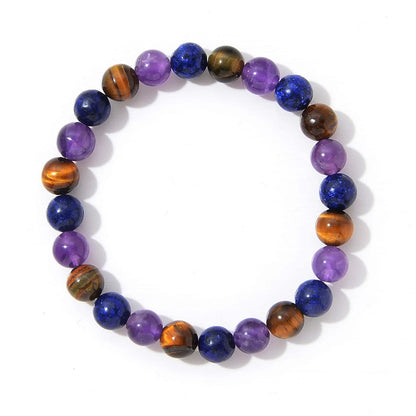 Women's bracelet With Wish Card,Amethyst Yellow tiger Lapis Lazuli bracelet natural stone bracelet, gift for mother, girlfriend