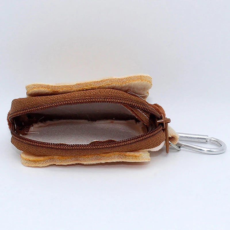 Kawai Biscuit Coin Bags Purse Plush Cake Headphone Organizer Bag Keys Cards Storage Bags Kids Birthday Gifts Schoolbag Pendants