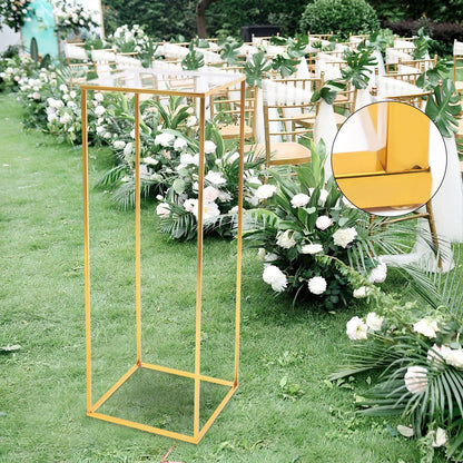 60/80CM Wedding Backdrop Column Pedestal Display Holder Rack Pillar Stand 1Pc Elegant Metal Flower Stand Gold