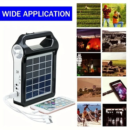 Portable Solar Generator | USB Charger, Lamp & Rechargeable | Home Energy Kit