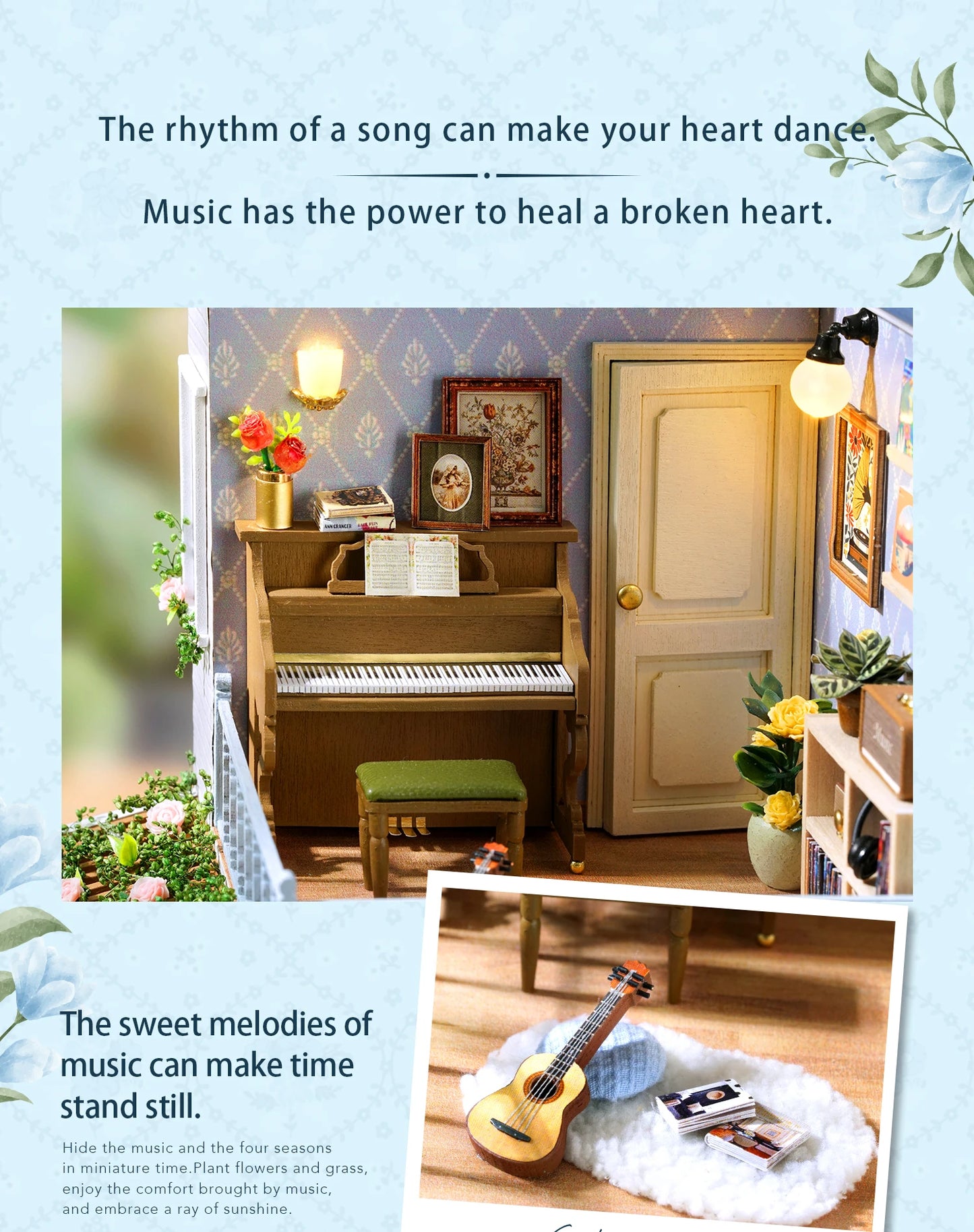 Handmade Wooden Miniature Doll House Kit 3D Puzzle Assembled Building Model Kit With LED Light DollHouses Toy For Christmas Gift