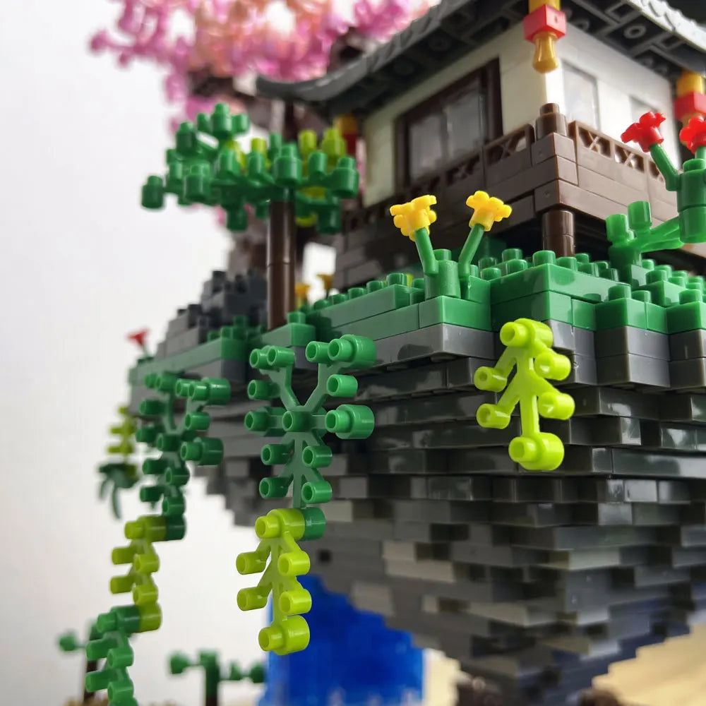 Taohuatan Lake Themed Micro Brick Building Blocks Set Adult Creative Toys Unique Chinese Landscape Model Bricks with LED Light