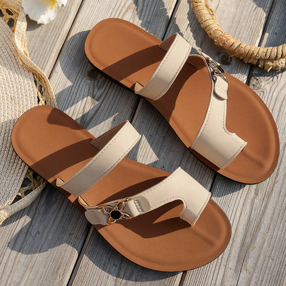 Fashionable Versatile Indoor Outdoor Slip-On Slippers Comfortable Wear-Resistant Polyurethane Soft Bottom Ladies Beach Sandals