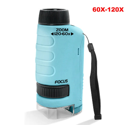 1000x Kids Microscope Electronic Magnifier Camera 200 Megapixels Educational Science Toys with 8 LED Light Photo Video Function