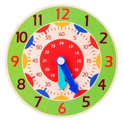 Kids Montessori Wooden Clock Toys Hour Minute Second Cognition Time Learning Teaching Aids Educational Toys for Children