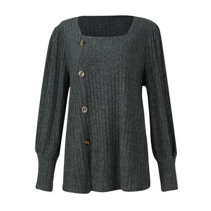 Autumn Elegant Trendy Long Sleeve Comfortable Ladies Top Casual Women's Pullover Simple Design Daily Solid Color Dress up