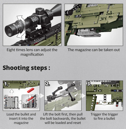 ZKZC WW2 Military Weapon Shotgun Sniper Rifle Assault Rifle Building Block City Police Pistol Brick Children Toys Gifts