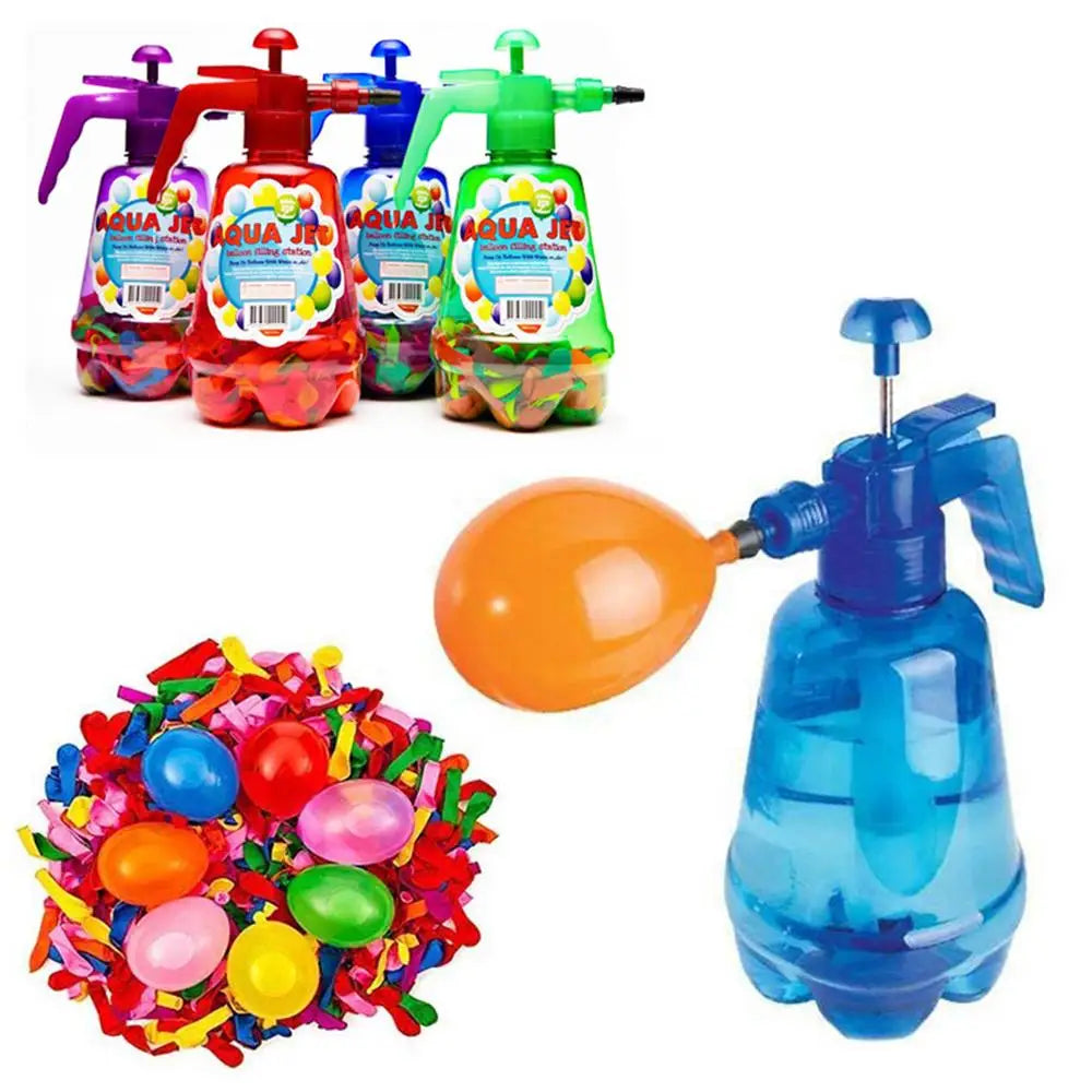 New Air Balloon Pumping Station Hand Balloon Filler Inflator With 500 Water Balloons For Kids Outdoor Water Fun Summer Toys