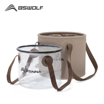 BSWolf New Folding Bucket Waterproof Water Sink Bucket Portable Outdoor Travel Foldable Basin Camping Hiking Storage Bucket