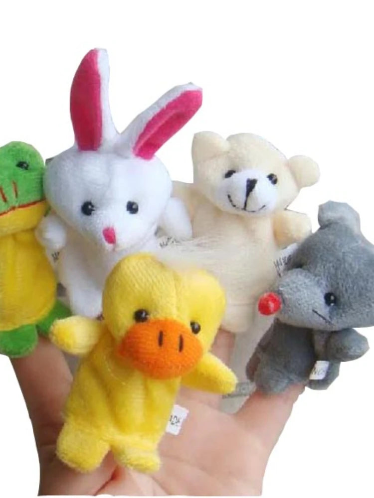 10pcs Cartoon Biological Animal Finger Puppet Storytelling Hand Puppet Plush Toys Baby Favor Dolls Funny Kids Christmas Gift