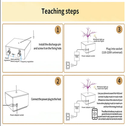 Mini Tesla Coil Speaker Bluetooth-compatible Music High Power Voltage Pulse Electric Arc Generator Artificial Lightning Speaker