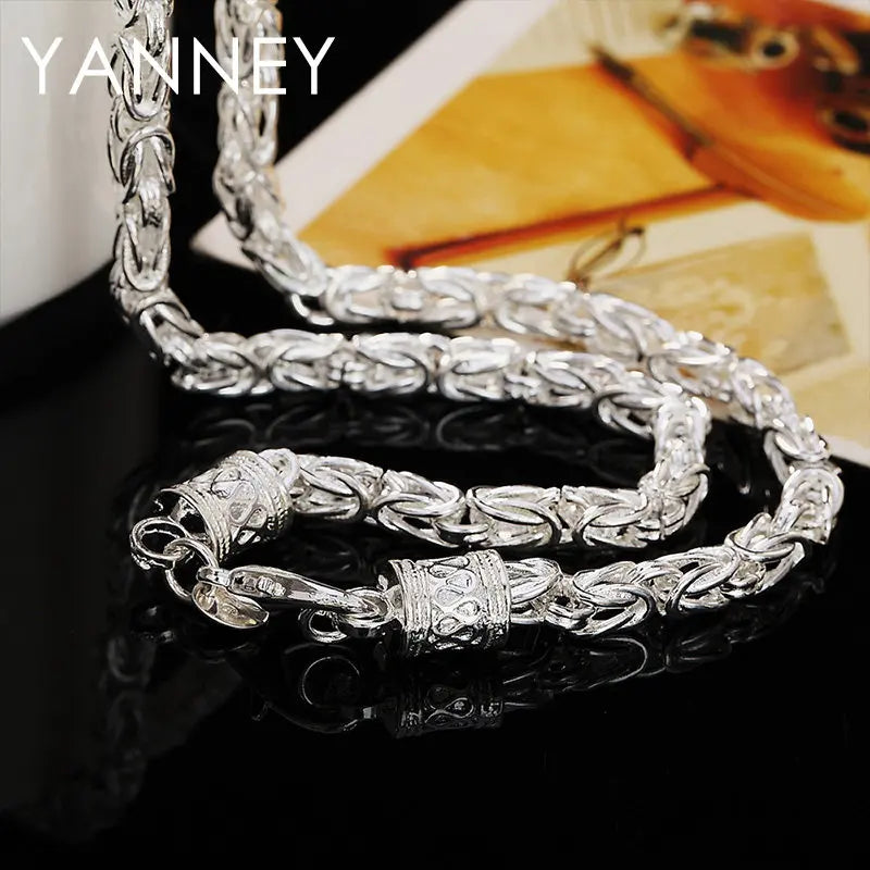 New listing 925 Sterling Silver 20 Inches 5MM Personalized Man Necklace Woman Fashion Charm Hip Hop Jewelry Christmas Gift