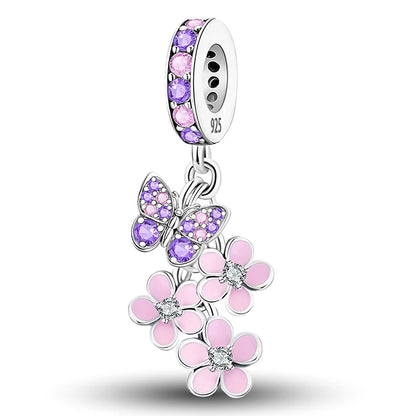 Original 925 Sterling Silver Charms Beads Glowing Luminous Bee Firefly Butterfly Pendant for Bracelet Bangle Charm DIY Jewelry