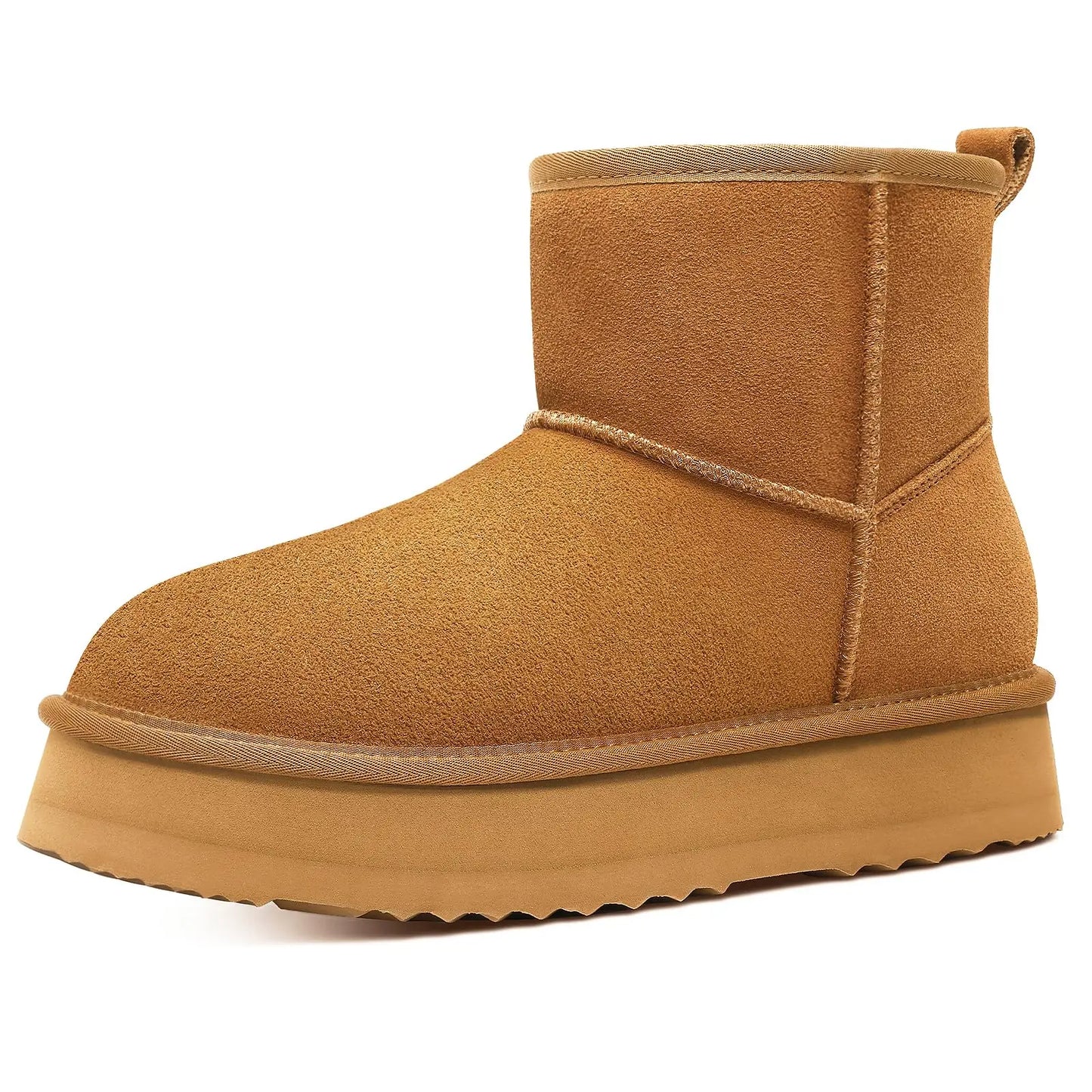 Evshine Winter Mini Snow Boots For Women Plush Lined Warm Suede Snow Boots Comfy Fuzzy Boots Fur Home Ankle Boots Lady Snow Boot