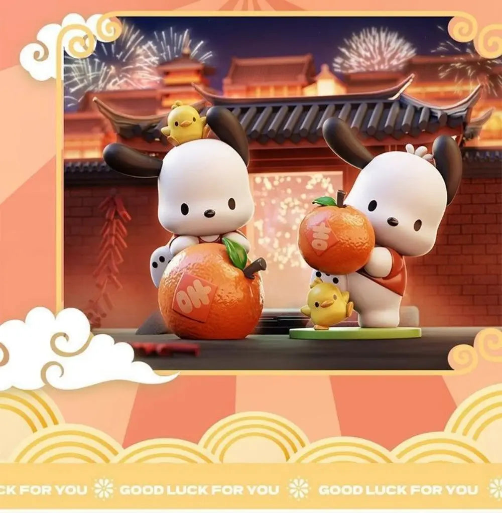 Kawaii Sanrio Cartoon Anime Figure Doll Pochacco Model Decorate Children's Toys Christmas Gift Action Figures Hobbies Gift