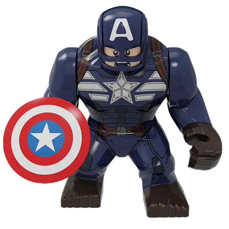 Building Blocks Marvel Transformation Figures Big Goblin Spiderman Iron Man Venom Captain Hawk Deadpool Technic Armor Gift Toys