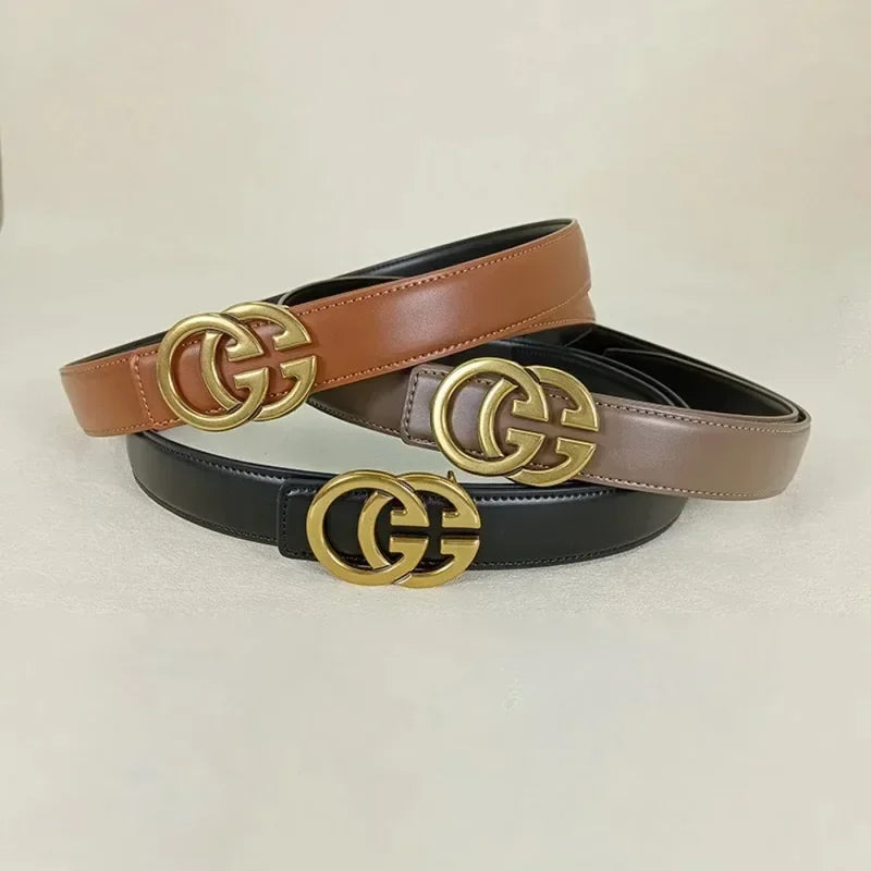 GG fashion cowhide real leather belt for women luxury desiner Unisex men's belt elegant girdle belt female jeans waistband