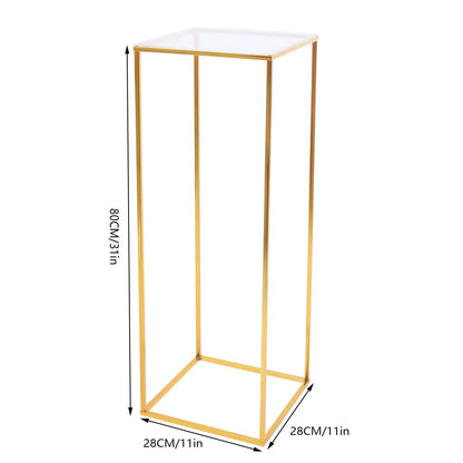 60/80CM Wedding Backdrop Column Pedestal Display Holder Rack Pillar Stand 1Pc Elegant Metal Flower Stand Gold