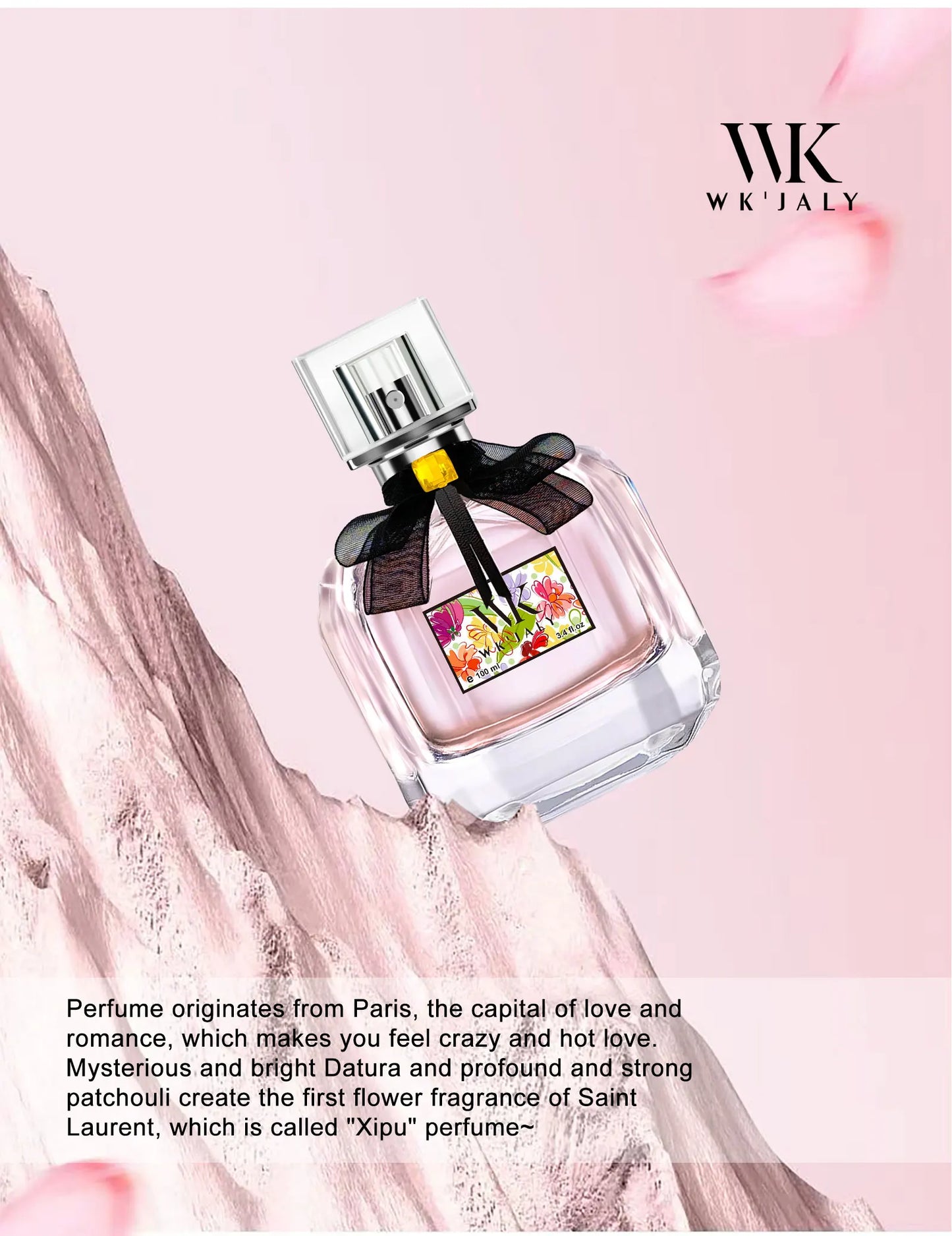 WK JALY Floral Drunk Eau De Parfum Spray, Women's Perfume, With Notes of Rose, Sandalwood, Long Lasting Fruity Fragrance, 100ml