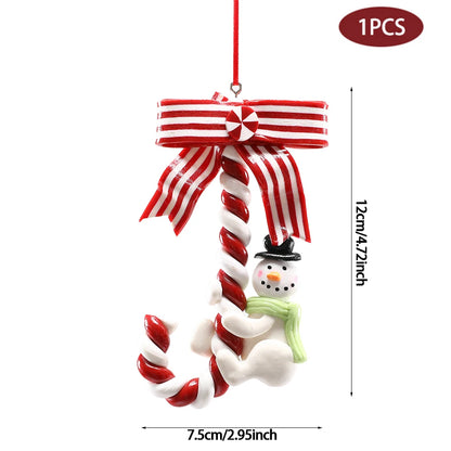 Christmas Decoration Red Christmas Candy Canes Christmas Tree Hanging Pendants Xmas New Year Home Decorations Kids Toys Navidad