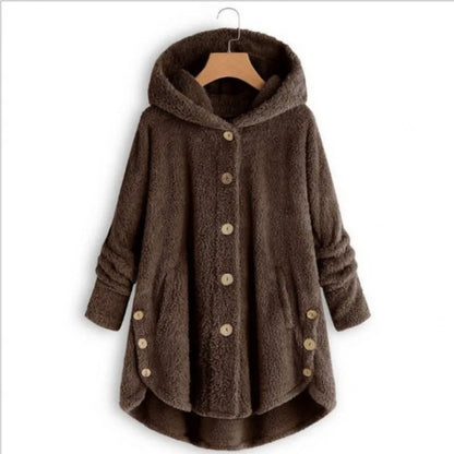 Autumn Winter Coat Women Warm Teddy Bear Coat Wool Jacket Female Plush Coat Hooded Jacket New Women's Coats Solid Color Jacket