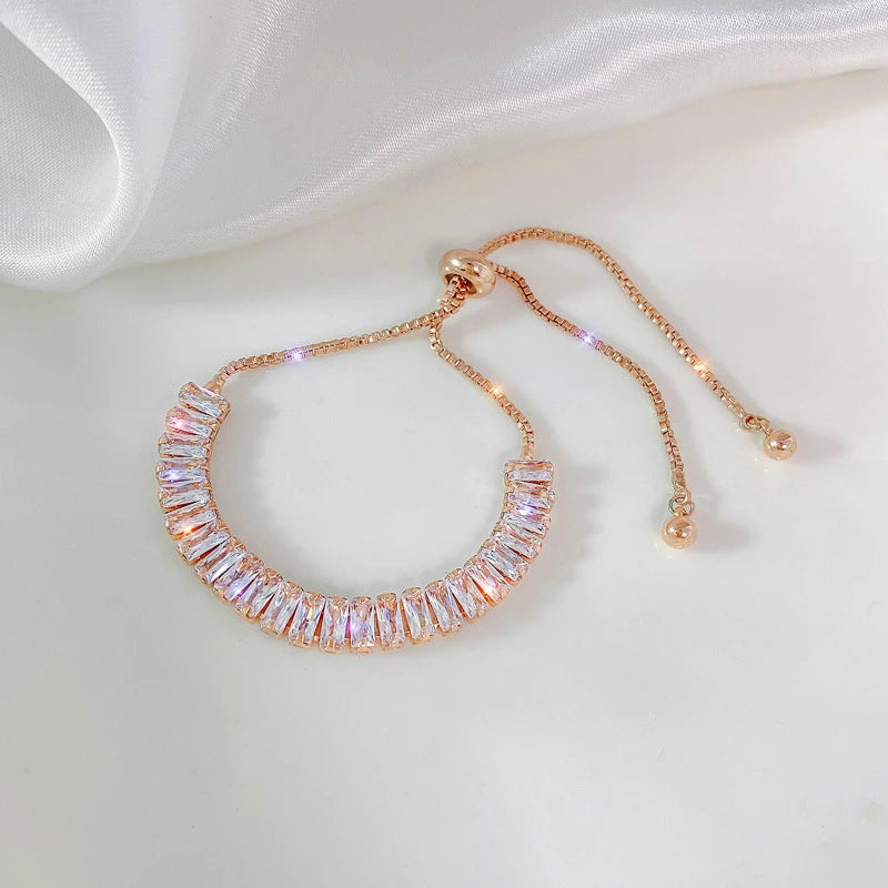 Luxury Blue Zircon 18K Gold Plated Women's Bracelet 2023 New Fashion Retro Zircon Bracelet Wedding Party Jewelry Gift