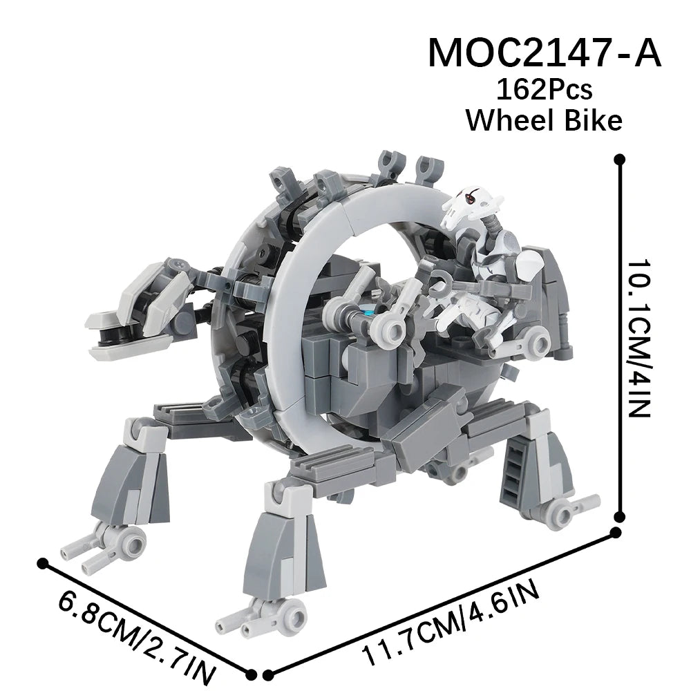 EtherealBe MOC2147-A Wheel Bike Building Set with 162 Pieces, perfect STEM gift for kids