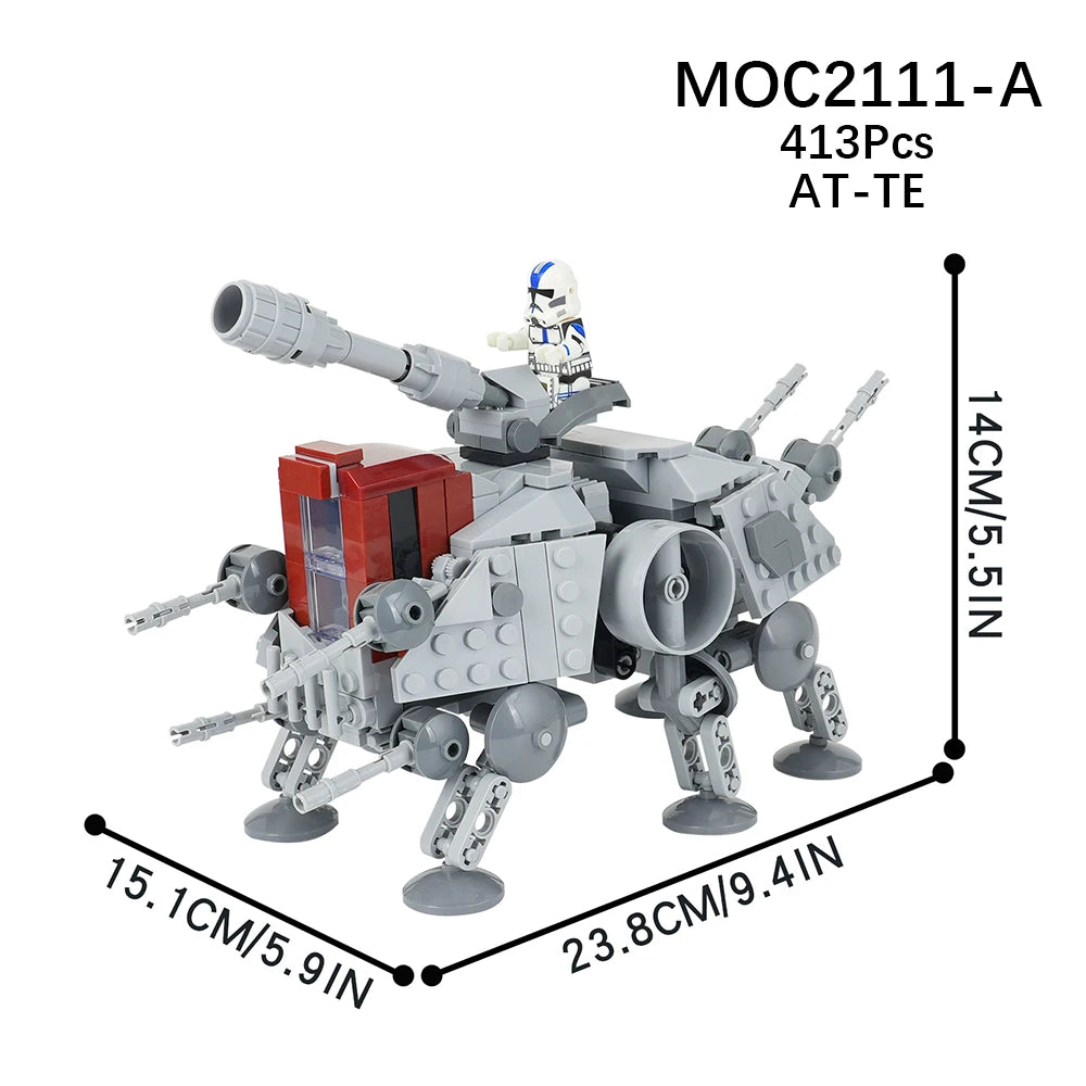 LEGO-compatible AT-TE building kit from EtherealBe, a fun STEM gift for kids with 413 pieces
