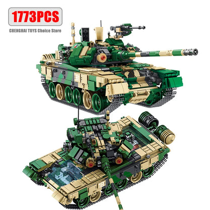 WW2 Military Leopard 2A4 Battle Tank Series Building Blocks Brick Model MOC Army Weapon Boy Set Kid Toy Childrens Christmas Gift