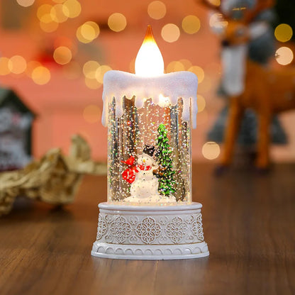 Christmas LED Candle Lantern Decorative Holiday Light Creative Tabletop Decor for Kids Window Display Festive Home Decoration