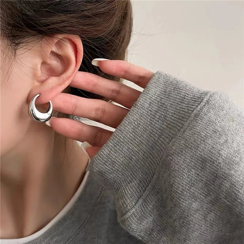 Original 925 Sterling Silver Hoop Earrings For Women Love Heart Round Vintage Earring Jewelry Party Christmas Gift