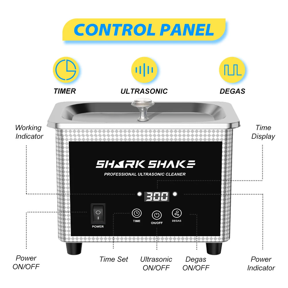 900ml Ultrasonic Cleaner Bath 60W Timer Ultrasound Sonic For Glasses Jewelry Watches Manicure Stones Cutters Razor Washing Bath