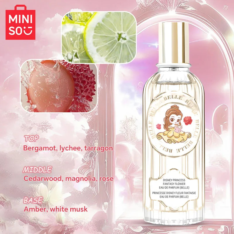 MINISO & DISNEY BELLE Women Perfume Original Luxury Floral Fragrance For Woman Spray 60ML Girl Birthday Present Children Gift