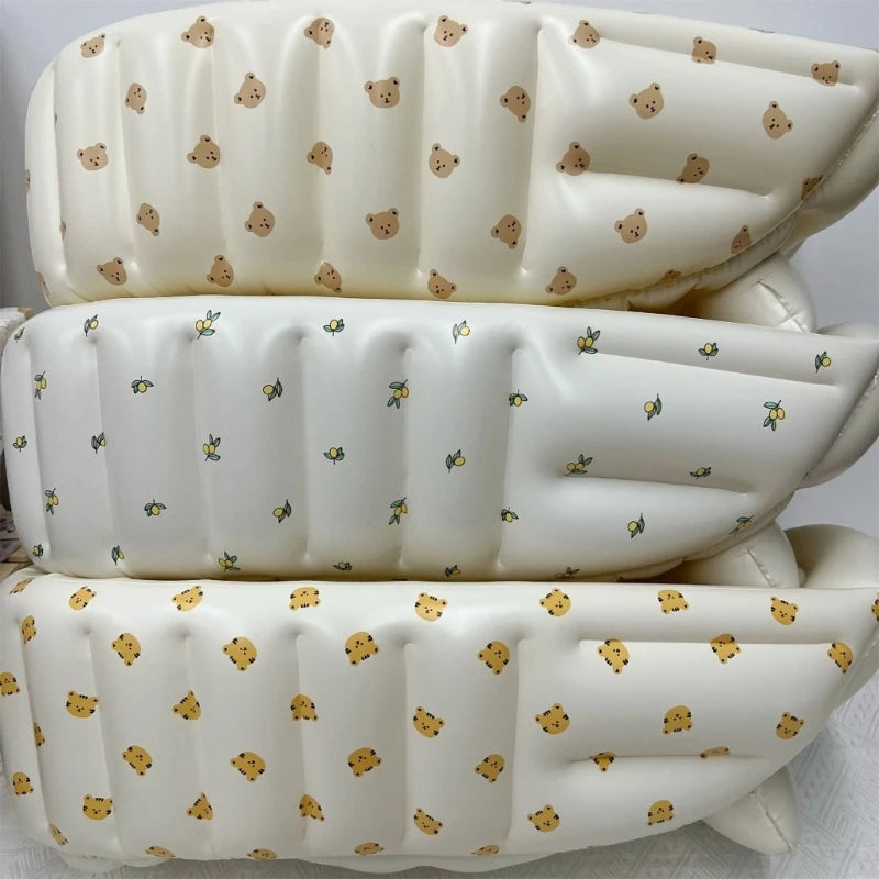 Cartoon Pattern Baby Inflatable Bathtub 90x55x30cm Foldable PVC Indoor Swimming Pool for Infants Summer Kids Water Fun Game