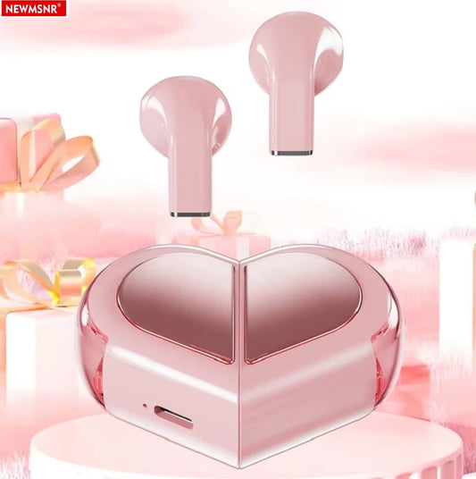 Heart-shaped Rotatable Wireless Bluetooth Earphones Stereo Sound Headphones Touch Control Earbuds Gamer Headsets gifts for girl
