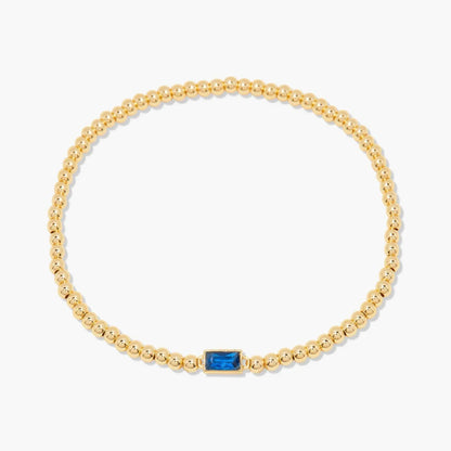 Minimalist style twelve month birthstone women's bracelet, stainless steel, electroplated 18K gold color protection
