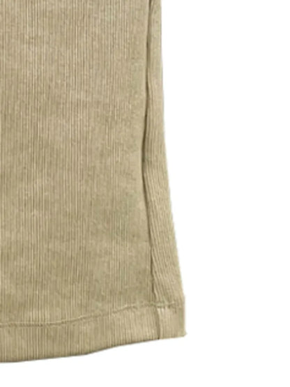 DEAT Fashion Women's Tops Round Neck Hollow Out Khaki Sleeveless Suspender Tank Tops Summer 2024 New Trendy 17A5505H