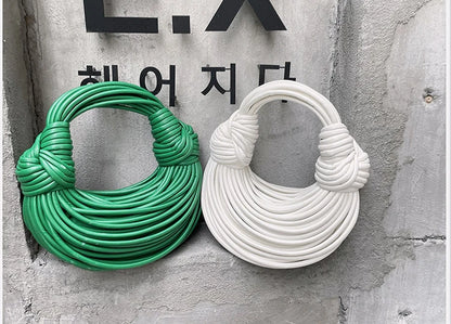 Handbags for Women 2023 New in Gold Luxury Designer Brand Handwoven Noodle Bags Rope Knotted Pulled Hobo Silver Evening Clutch