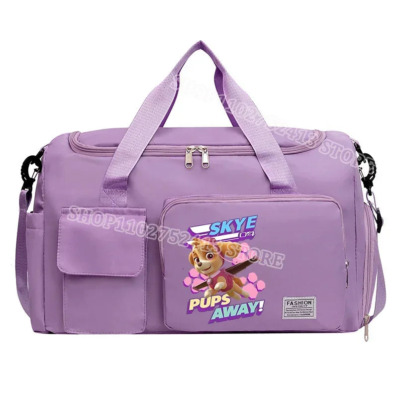 Paw Patrol Gym Bag Large Capacity Cute Cartoon Chase Skye Sports Tote Shoulder Bags Shoes Clothes Trip Excursion Packet Gifts