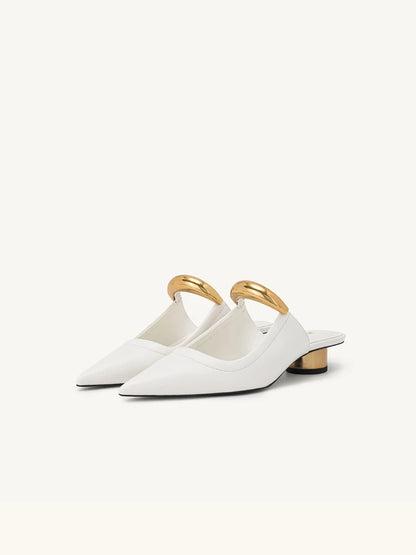 Pointed Toe Women's Slippers 2024 Summer Fashion Shallow Mouth Women's Mules Comfortable Wear Outside Ladies One Word Drag