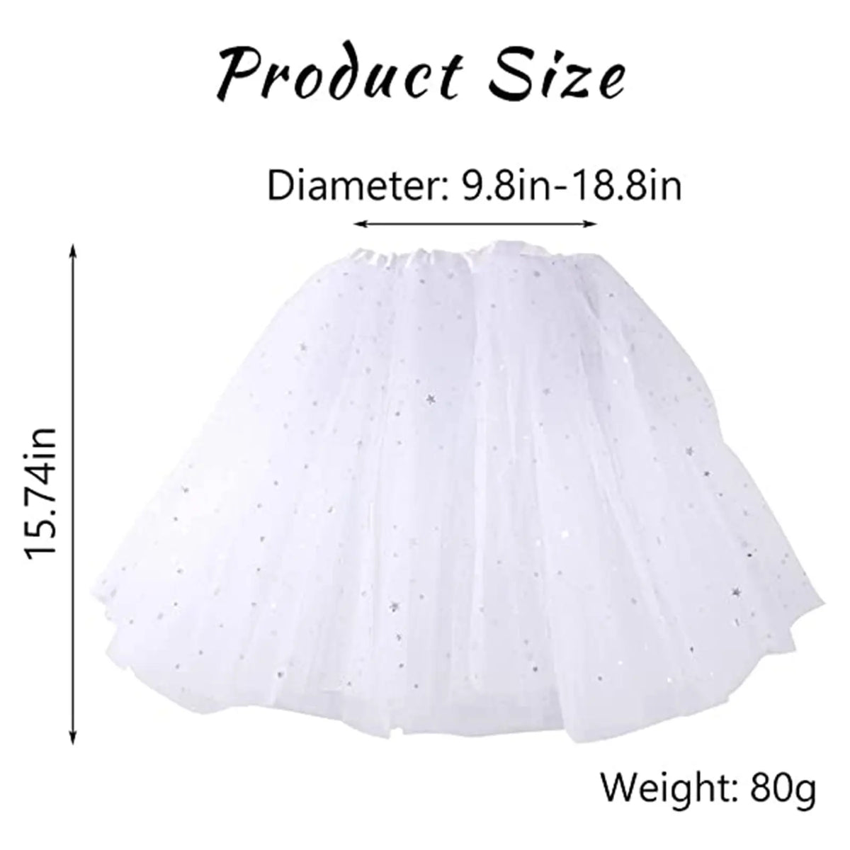 White LED Halloween tutu skirt for women with star accents and adjustable size for festive occasions