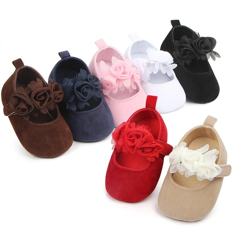 Baby Girl Shoes First Walkers Flower Pattern Fabric Cotton Shoe Unisex Non-slip Breathable Soft Bottom Toddler Crib 0-18M