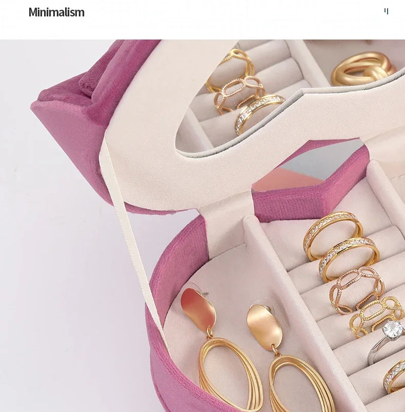 Pink Sofa Shape Jewelry Box Beautiful Case Fashion Jewellery Store Showcase Holder Organizer