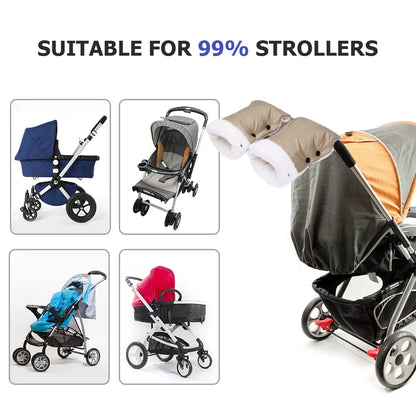 Strollers Fleece Hand Muff Waterproof Baby Stroller Mittens Windproof Thick Warm Baby Buggy Handcover Stroller Accessories